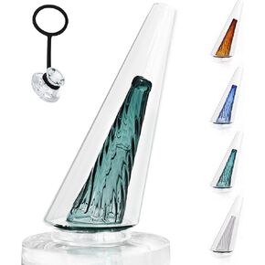 Glass Attachment Accessories Replacement for Pe*k and P*k Pro （with Cover : Clear 1 PCS）/ Colorful Vase for Flowers, Home Glass Decorations (Earth Brown)