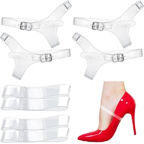 4 أزواج من رباط الحذاء لحذاء عالي الكعب قابل للفصل حزام حذاء شفاف غير مرئي أحزمة حذاء عالية الكعب أربطة أحذية مرنة للنساء in Kuwait