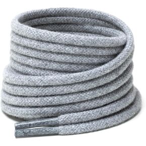 Handshop 2 pairs round cotton shoe laces for sneakers, 4 mm anti-slip round laces for athletic shoes, boots