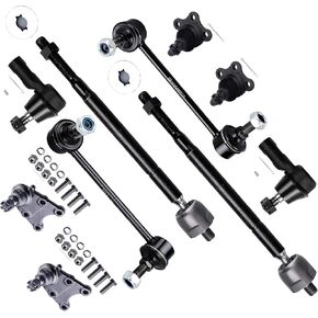 SCITOO 10pcs Front Suspension Kit Inner Outer Tie Rods Sway Bar Link Lower Upper Ball Joint Fit 1998-2004 For Isuzu Rodeo 1998-2002 For Honda Passport