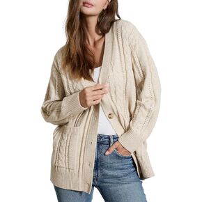 Cable Knit Cardigan 2024 Fall Oversized V Neck Cardigan for Women, Flatters for All Body Types