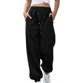 Sweatpants for Teen Girls Baggy High Waisted Cinch Bottom Sweatpants Yoga Workout Joggers Cute Sweats Pants with Pockets