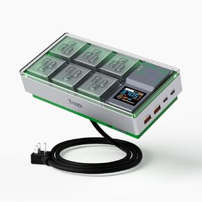 شريط طاقة واقي من زيادة التيار، 6 منافذ مع منفذي USB A ومنفذي USB C لأجهزة متعددة، شاشة رقمية ملونة، شحن توصيل الطاقة بقدرة 65 وات للمنزل والمكتب والسكن الأساسي (أخضر) in Kuwait