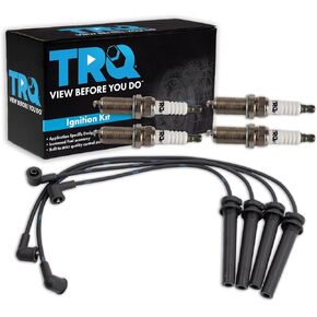 TRQ Ignition Wires Spark Plugs Kit Compatible with 2002-2004 Nissan Frontier Xterra