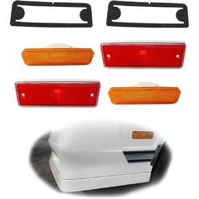 TELFAIR 4PCS Front & Rear Side Marker Lens Light Replacement for 1982-1987 El Camino GMC Caballero