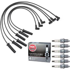 Ignition Wire Set 3144 & 6 NGK Spark Plug Compatible With Buick LeSabre Oldsmobile Intrigue Pontiac Lucerne Park Avenue Regal Impala Lumina Monte Carlo Bonneville 3.8 V6 1996-2008