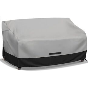 Fade and Tear Resistant Patio Loveseat Covers, Heavy-Duty Waterproof Outdoor Couch Cover, UV Resistant Outdoor Sofa Cover, Lawn Patio Outdoor Furniture Covers,Gray/Black 79Wx38Dx35H Inch