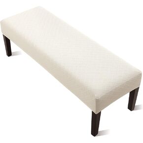 Dining Room Bench Covers, PU Leather Waterproof Upholstered Bench Slipcover, Removable Washable Bench Seat Protectors for Living Room, Bedroom, Kitchen(PU Coffee)