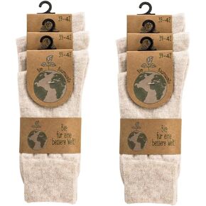 جوارب من القطن العضوي مكونة من 6 أزواج من تصميم Leo Design بدون خياطة للرجال والنساء، ناعمة in Kuwait