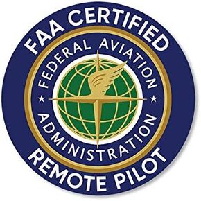 Round FAA Certified Remote Pilot Sticker (Federal Aviation Vinyl Aviation Drone Decal for Cars, Trucks Made in The USA (3 inch)