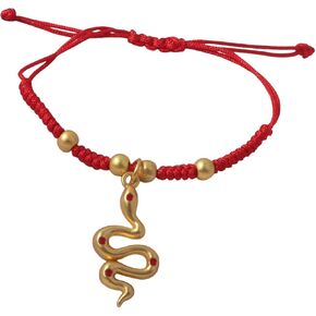 2025 New Year of Snake Red String Braided Bracelet Handwoven Adjustable 12 Zodiac Animal Snake Charm Bracelet Lucky Chinese Feng Shui Protection Rope Bracelets for Women New Year Jewelry Gifts