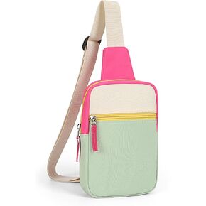 Small Initial Sling Bag Crossbody Bag Fanny Pack for Teens Kids, Cute Multi-colored Chest Bag Belt Bag Birthday Gifts