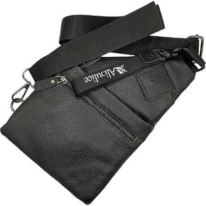 Genuine Leather Travel Sling Crossbody Bag with Key Ring Strap, Anti-Theft Cell Phone Purse, Mens Wallet Chest Bag