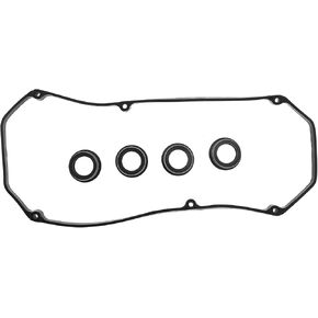 Motoforti Valve Cover Gasket,Cylinder Head Valve Seal Gasket, for Mitsubishi Lancer 2002-2004 2.0L L4 2000cc, Rubber, with Spark Plug Seals, No.MD188435, Black