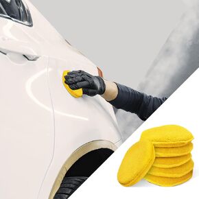 6PCS Microfiber Wax Applicator Pads, Polishing Pad, 5" Cars Wax Applicator Foam Sponge, Car Accessories Buffing & Detail Polishing Foam Pads Suitable for Car Cleaning and Fine Polishing