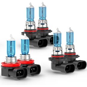 Compatible for Ford F150 Headlights 2015 2016 2017 2018 2019 2020 2021 2022 2023, Halogen 9005 H11 Headlight Bulbs High and Low Beam, 9140 Fog Light, 6000K Bright White, 6-Pack