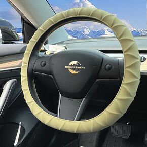 Silicone Steering Wheel Covers Black 12.6-15 inch Non-Slip Car Steering Wheel Cover for Women Men Well Grip Universal Fit for Most Cars, SUV, Pick-up Trucks