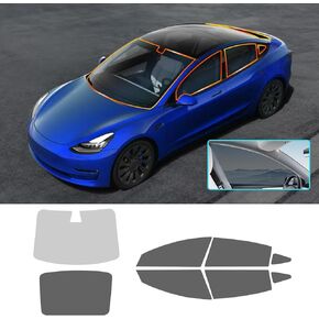 for Tesla Model 3 2018 2019 Precut Window Film Tint Kit All Sides Privacy Block Infrared UV Rays Sun Blocking Protection (Front Windshield 80% + Side Windows 20% + Rear Windshield 20%)