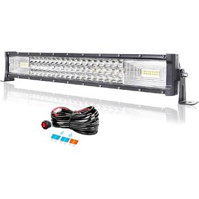 Willpower 52 Inch 675W LED Light Bar 12V 24V Spot Flood Combo Beam Driving Lights IP67 Waterproof Work Fog Lamps for 4X4 Offroad Truck Car SUV ATV Vehicle Boat Lighting with Wire Harness