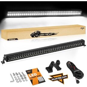Auxbeam 42 Inch Dual Row LED Light Bar, 280W 30800LM Off Road Anti-Glare Flood Driving Combo Beam, Screwless IP69k Waterproof Work Lights with Wiring Harness Kit for Trucks Jeep ATV UTV