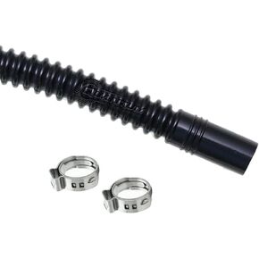 HFP-FHB910-300-PX 9mm x 10mm x 300mm Black Corrugated Flexible Hose Line & Clamps for Fuel Pump Assembly - E85 Compatible