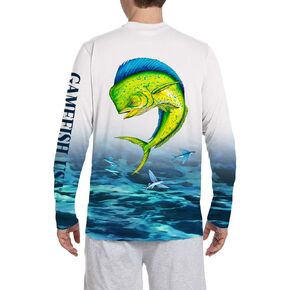 GAMEFISH USA UPF 50 Microfiber Moisture Wicking Long Sleeve Performance Fishing Shirt
