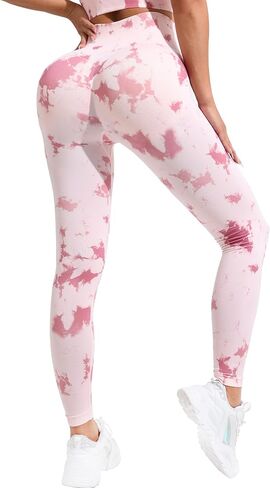 Workout Leggings for Women-Seamless Butt Scrunch High Waist Print Gym Yoga Pants in Saudi Arabia