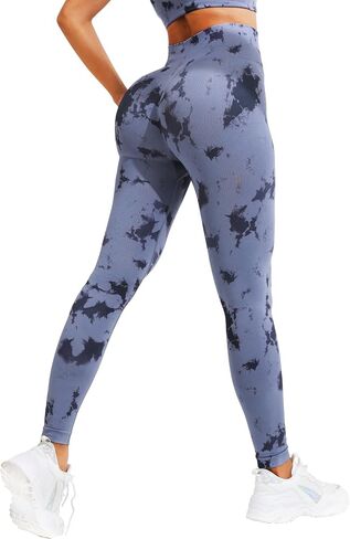 Workout Leggings for Women-Seamless Butt Scrunch High Waist Print Gym Yoga Pants in Saudi Arabia