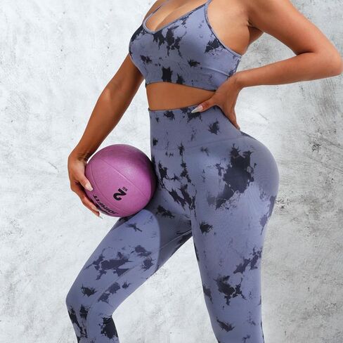 Workout Leggings for Women-Seamless Butt Scrunch High Waist Print Gym Yoga Pants in Saudi Arabia