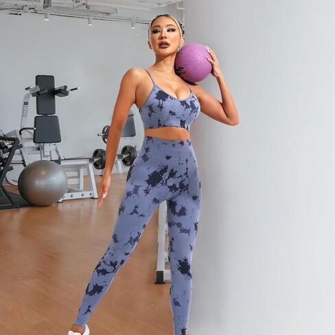 Workout Leggings for Women-Seamless Butt Scrunch High Waist Print Gym Yoga Pants in Saudi Arabia