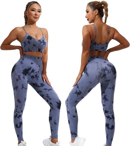 Workout Leggings for Women-Seamless Butt Scrunch High Waist Print Gym Yoga Pants in Saudi Arabia