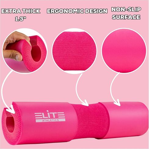 Barbell Pad with Secure Straps & Carry Bag for Squats, Lunges, and Hip Thrust Foam - Thick Foam Cushion in Kuwait