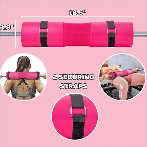 Barbell Pad with Secure Straps & Carry Bag for Squats, Lunges, and Hip Thrust Foam - Thick Foam Cushion in Kuwait