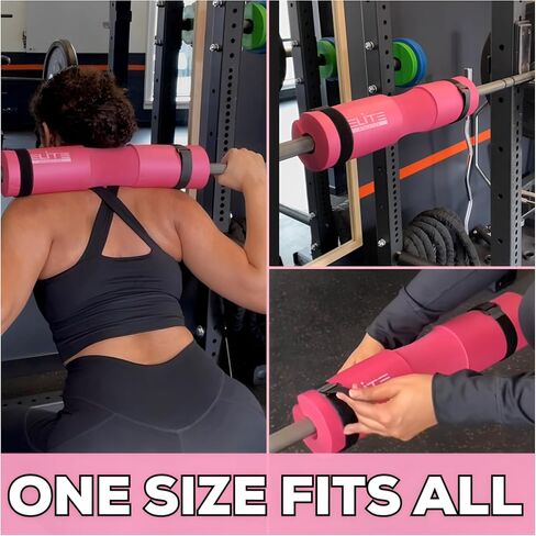 Barbell Pad with Secure Straps & Carry Bag for Squats, Lunges, and Hip Thrust Foam - Thick Foam Cushion in Kuwait