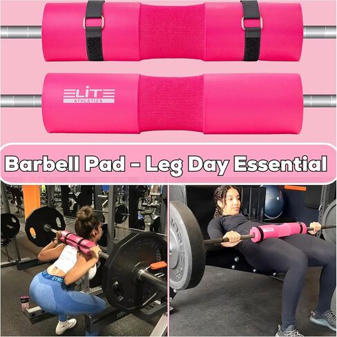 Barbell Pad with Secure Straps & Carry Bag for Squats, Lunges, and Hip Thrust Foam - Thick Foam Cushion in Kuwait