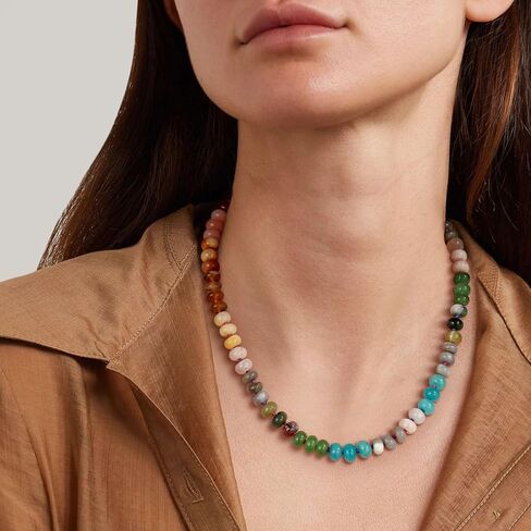 KissYan قلادة من الأحجار الكريمة مطرزة، أقراط ذهبية مكتنزة in Kuwait