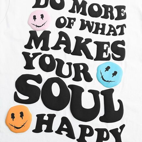 Girl's Letter Print Graphic T Shirts Short Sleeve Cute Shirts Oversized Loose Tee Summer Tops in Kuwait