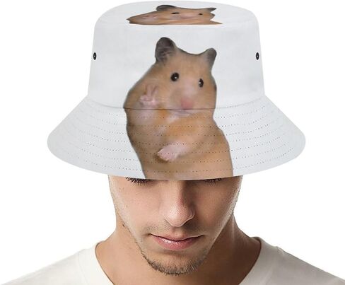 Peace Hamster Meme Bucket Hat for Women Men Packable Sun Cap Fisherman Hat Travel Outdoor Beach Caps in Saudi Arabia
