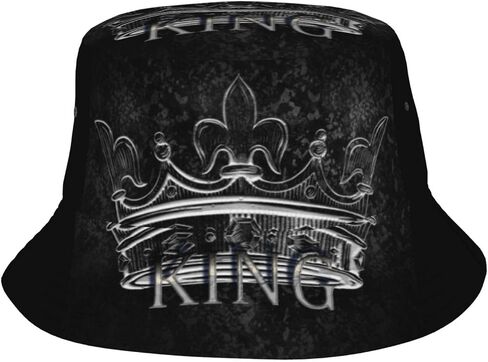 King Bucket Hat Mens Fisherman Hat King Sun Hats Cool Caps for Women Men Outdoor in Kuwait