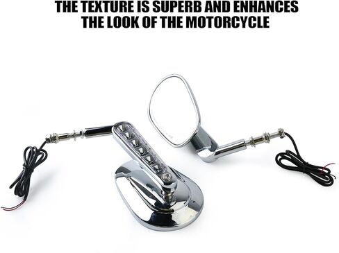 Pacewalker Muscle Rear View Mirrors with LED Turn Signals Light for H-arley Davidson VROD V-Rod VRSCF Black in Kuwait