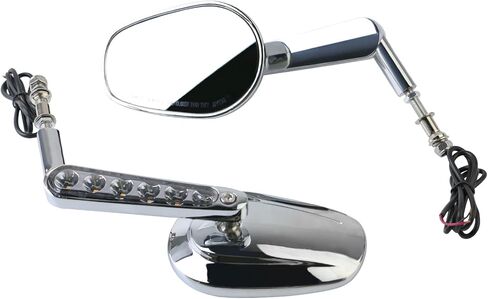 Pacewalker Muscle Rear View Mirrors with LED Turn Signals Light for H-arley Davidson VROD V-Rod VRSCF Black in Kuwait