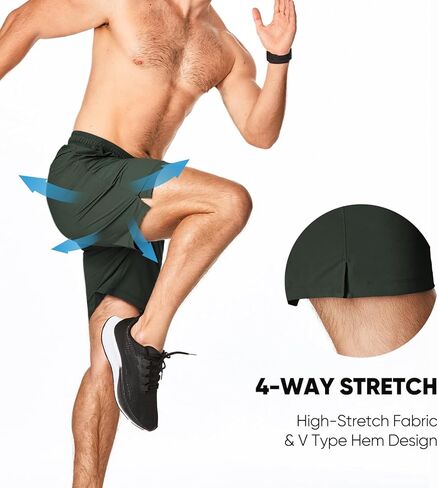 JMIERR Men's Shorts Running Athletic Shorts Waterproof Quick Dry 7" Gym Workout Breathable Shorts in Kuwait