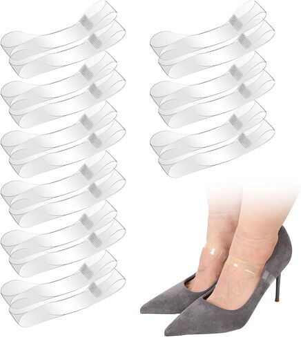 Transparent Invisible High Heel Shoe Straps 10 Pairs Elastic Anti Loose Shoelace TPU Shoe Laces Band Fixed Tie Belt Adjustable Shoe Laces for Holding Loose High Heel, 2 Sizes in Saudi Arabia