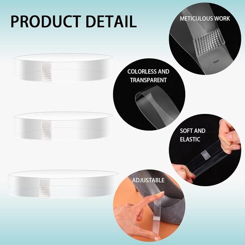 Transparent Invisible High Heel Shoe Straps 10 Pairs Elastic Anti Loose Shoelace TPU Shoe Laces Band Fixed Tie Belt Adjustable Shoe Laces for Holding Loose High Heel, 2 Sizes in Saudi Arabia