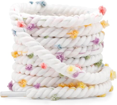 YJRVFINE Round Thick Rope Shoelaces: Twisted Shoestrings Sneakers Colored Shoe Lace - 2 Pair in Saudi Arabia