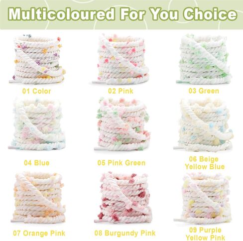 YJRVFINE Round Thick Rope Shoelaces: Twisted Shoestrings Sneakers Colored Shoe Lace - 2 Pair in Saudi Arabia