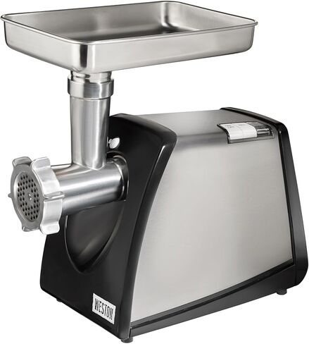 Weston Electric Meat Grinder & Sausage Stuffer, Num. 5 500 Watt, 5/8 HP Motor, Grinds 2 lbs Per Minute, Includes Stainless Steel Grinding Plates, Black (82-0330-W) in Kuwait