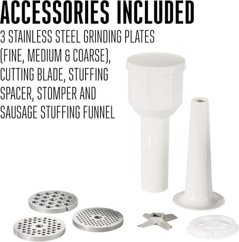 Weston Electric Meat Grinder & Sausage Stuffer, Num. 5 500 Watt, 5/8 HP Motor, Grinds 2 lbs Per Minute, Includes Stainless Steel Grinding Plates, Black (82-0330-W) in Kuwait