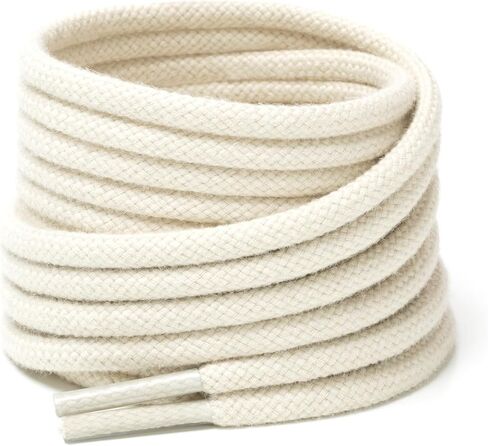 Handshop 2 pairs round cotton shoe laces for sneakers, 4 mm anti-slip round laces for athletic shoes, boots in Saudi Arabia