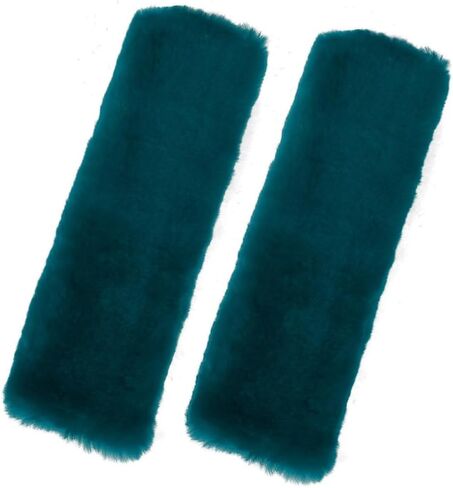 Andalus Australian Sheepskin Seat Belt Covers - Pack of 2 Hypoallergenic, Ultra Soft Shoulder Seatbelt Covers for All Ages, Vehicle Types, Models & Backpack Straps (Black) in Kuwait